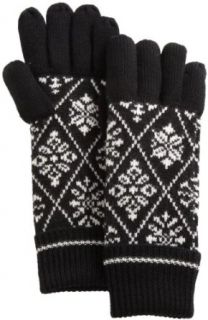 Pendleton Womens Snowflake Gloves, Black/Vanilla, One