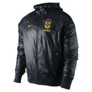 Nike Brasil CBF Black Mens Windrunner Soccer Jacket Black