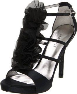  Nine West Womens Fairytale Sandal,Black Satin,9.5 M US: Shoes