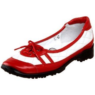  Sesto Meucci Womens Gabian Golf Shoe,White/Red,9.5 N US Shoes