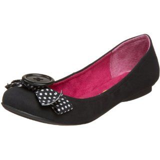 kensiegirl Womens Candy Ballet Flat,Black/Black/White,5 M US Shoes