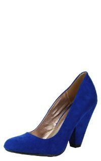 Rico01 Suede Kitten Cone Heel Pumps COBALT BLUE Shoes