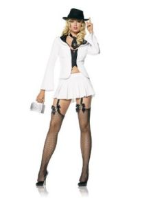 Womens 4PC Gangster Suit Sexy Holiday Party Costume