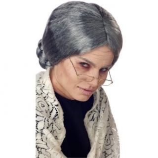 Std Size Adult   Deluxe Old Lady Costume Wig Grey