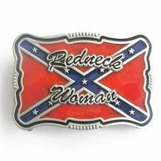Redneck Woman Confederate Flag Belt Buckle: Clothing