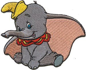 Dumbo the Elephant Big Ears Embroidered Iron On Disney