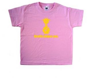 Giraffe Judges You Funny Pink Kids T Shirt Clothing