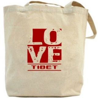 Canvas Tote Bag Beige  Love Tibet  Country: Clothing