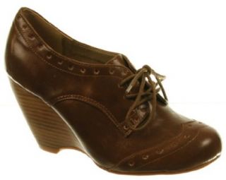Chelsea Crew Claire Oxford Wedges   Brown 37 Shoes