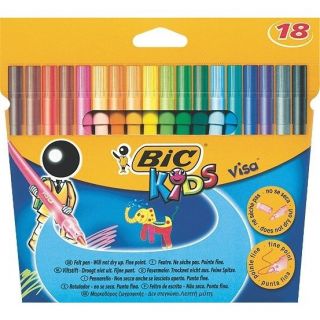 18 couleurs très vives   Crayon de qualité   Encre lavable sur la
