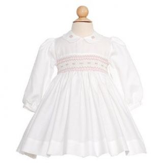 Girls Traditional White Baby Girls 12M Pink Floral Smocked