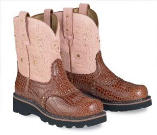 Boots Cowboy Boots 6 Copper Gator Print Coral   16427 Ariat Shoes