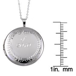 Sterling Silver Engraved Class of 2010 Round Locket Necklace