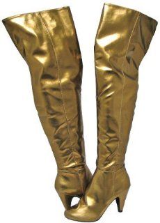  Qupid Method 01 Bronze Women Over The Knee Boots, 7 M US Shoes