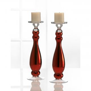 Red Glass Candle Holders w/ Candles (Set of 2) Today $41.99 Sale $37