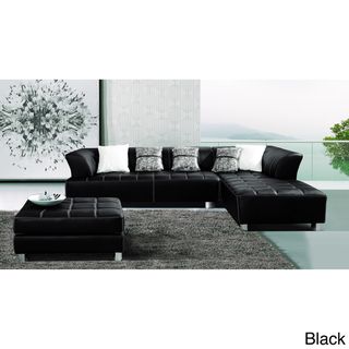 Rachelle 3 piece Sectional with Chaise and Ottoman Set