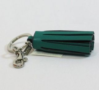 Coach Single Legacy Tassel Key Fob Keychain Ring Emerald