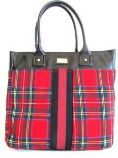  Tommy Hilfiger Large Tommy Tote Handbag, Red/Multi Plaid Shoes