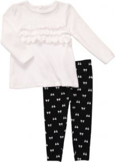 Carters Toddler Tunic & Pant Set   Bows 5T: Clothing