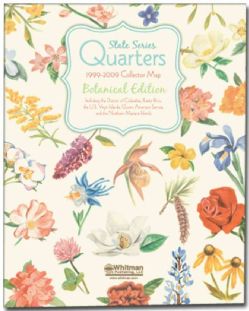 State Series Quarters Collector Map 1999 2009 Botanical Edition