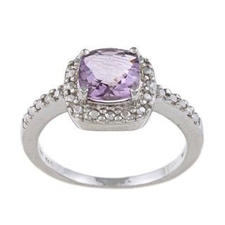 Glitzy Rocks Sterling Silver 1 5/8 CTW Amethyst and Diamond Accent