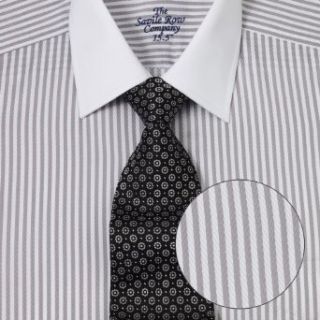 Savile Row Mens Grey White Fancy Bengal Stripe Classic Fit