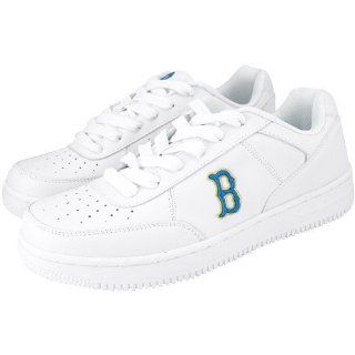  NCAA UCLA Bruins White Team Logo Leather Tennis Shoes Shoes