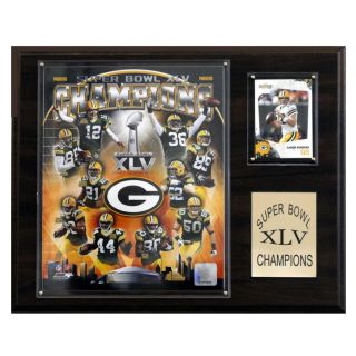 Green Bay Packers 2011 Super Bowl Champion 12x15 Cherry Wood Plaque
