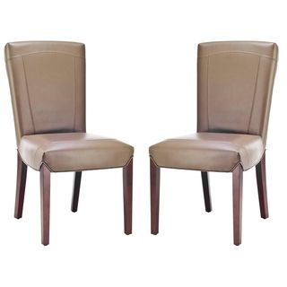 Bowery Brown Clay Leather Side Chairs (Set of 2)