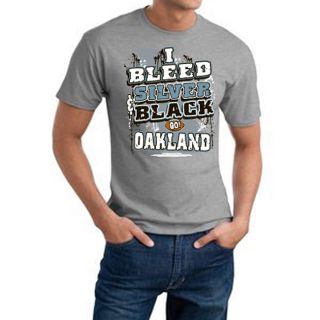 Oakland I Bleed Silver & Black Cotton Tee Today $17.99