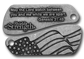 Genesis 31:49 Inspirational Split Shield Dog Tag Necklaces