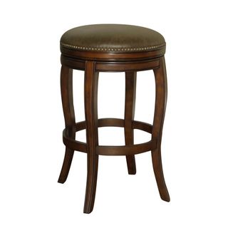 Wenden Brown Leather Swivel Bar Stool