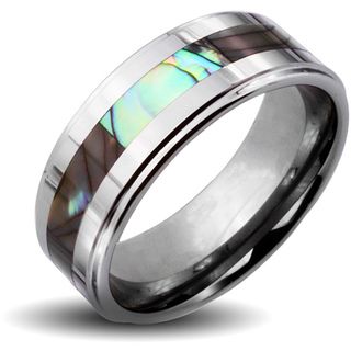 Mens Tungsten Carbide Abalone Inlay Ring (6 mm)