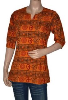 Cotton Casual Wear Indian Short Kurta Top Blouse: Clothing