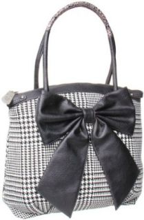 Jessica Simpson Bow Chic JS4383 HDBKE Tote,Black/White,One