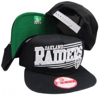 Oakland Raiders Solid Black Adjustable Snapback Hat/Cap
