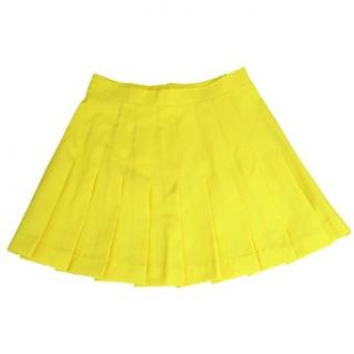 Womens Classic Pleated Skirt Yellow