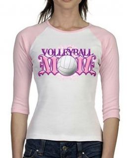 Volleyball Mom White / Black Baseball Style T shirt