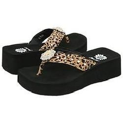 Yellow Box Creed Leopard Sandals (Size 6.5)