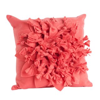 Coral Color Flower Design 17 inch Felt Throw Pillow Today $40.99