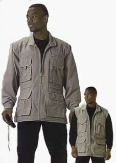 Safari Vest Convertible Jacket/Vest Khaki MED Clothing
