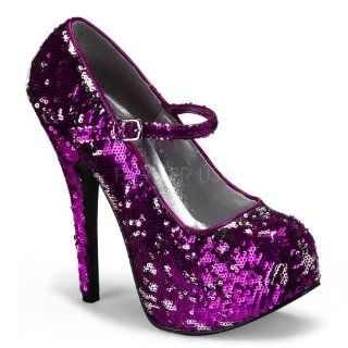 Sequins Maryjane W/Concealed Platform Fuchsia Silver Sequins: Shoes