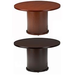 Mayline Mira Series 42 inch Round Veneer Table with Drum Base Today: $