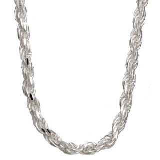Sterling Essentials Sterling Silver 30 inch Diamond Cut Rope Chain (2