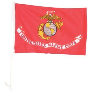 Marines Deluxe Car Window Flag (12 X 18) Sports