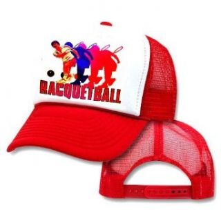 Racquetball Mustache Man Mesh Trucker Hat Cap Clothing