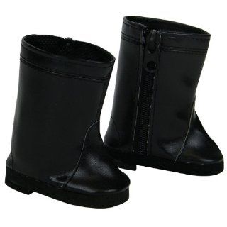 Black Doll Boots with Center Seam, Classic Doll Shoes or