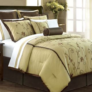 Angelica Gold Queen size 12 piece Room in a Bag with Sheet Set