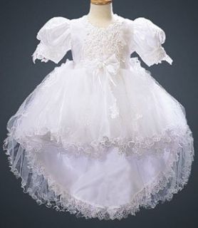 White Crystal Organza and Tulle Dress: Clothing