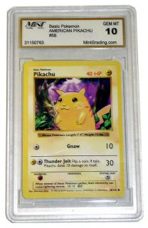 Pokemon Pikachu (Gem Mint 10) Card